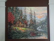 Obraz Chata w lesie malowany po numerach 