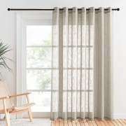 Zasłona Boho 1 szt, 245 (szer.) x 140 cm (wys.) Przelotki Lniany Efekt 