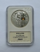 Moneta kolekcjonerska 20 zł 15-lecie Senatu III RP 2004 PR69 srebro burszty
