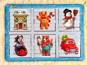 Dwustronne puzzle-patyczki „Świąteczne” (12 obrazków)