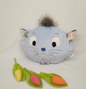 Poduszka przytulanka kot błękitny rękodzieło 