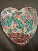 Serce handmade, ceramika, z otworami do zawieszania