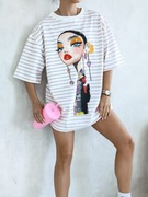 T-SHIRT LONG BASIC PRINT NOWA KOLEKCJA POLSKA MARKA OVERSIZE 