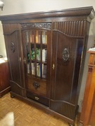 Biblioteka trzydrzwiowa antyk przedwojenna dębowa