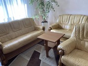 Komplet wypoczynkowy 3-2-1 skóra naturalna DĄB