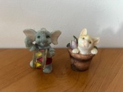 2 Figurki dekoracyjne Kot i Słoń