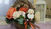 Stroik wiązanka na grób cmentarz z wiankiem