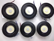 Halogen LED Wpuszczany, Łazienkowy 6W CZARNY, 3 Barwy-3000K/4000K/6000K x6