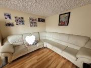 Narożnik ekoskóra kremowy