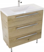 Szafka pod umywalkę stojąca loft 80 cm - dekor + umywalka