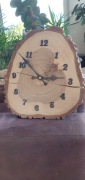 Zegar drewniany, wiszacy, rękodzieło 