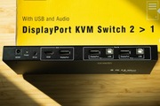 Obserwuj  Delock Przełącznik KVM DisplayPort 2 > 1 z USB 2.0 i Audio 