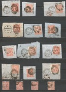 Anglia 1865 Mi 24 stemple odmian stemple wycinki zestaw