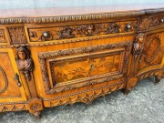 Komoda bufet rzeźbiona intarsjowana cudo 
