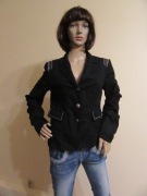 MARITHE FRANCOIS GIRBAUD czarny żakiet w cienkie paski _ S