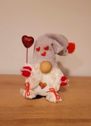 Gnom, skrzat walentynki ozdoba prezent hand made