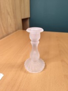 Świecznik kolumnowy szkło mrożone szkło prasowane