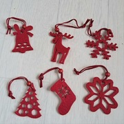 Nowe Zawieszki choinkowe świąteczne filcowe komplet 6szt.