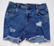 SINSAY krótkie spodenki jeansowe szorty z przetarciami rozm. 134