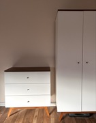 Zestaw szafa i komoda Black Red White - retro - vintage - iglak połysk