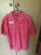 Koszula męska Firetrap XL czerwona w paski streetwear