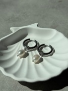 Perły naturalne Kolczyki kółka z perłami Zezu jewelry