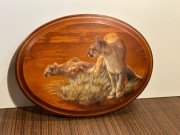 Ciekawy stary drewniany obrazek 