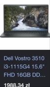 Dell Vostro 3510 | i3 | 16GB RAM | SSD 256GB NVMe | SPRAWNY | Na części