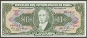 Brazylia 10 cruzeiros 1961 - Getulio Vargas - stan bankowy UNC