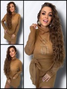 L'OLA BIANKA Sukienka golf camel 