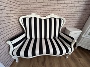 Kanapa sofa Ludwik glamour paski pasy czarne