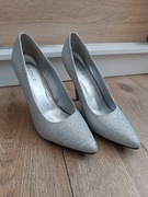 Srebrne cekinowe szpilki 