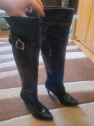 Damskie Kozaki Lasocki - Rozmiar 38, Skóra Naturalna, Muszkieterki, Czarne