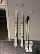 Salomon set damski - narty 151 cm, wiązania, kije, buty - roz. 24 