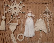 Zawieszki choinkowe boho makrama