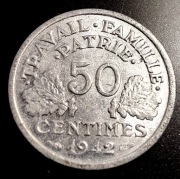 Francja 50 centymów 1942 rok ETAT FRANCAIS moneta
