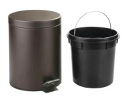 mDesign Kosz na śmieci z pedałem 5L metalowy brąz