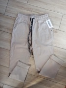 wloskie beżowe ecru spodnie rozm M/L bawełna hit!