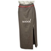 Spódnica Olsen 38 M maxi brązowa wełna elegancka do biura casualowa