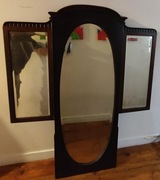 Stare kryształowe lustro 151x125 przedwojenne