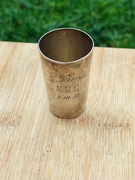 Kieliszek srebrny z grawerem.  1932 rok.