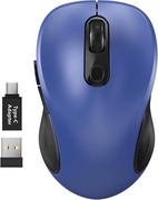 WisFox Wireless Mouse 2.4G ergonomiczna mysz USB 6 przycisków niebieska