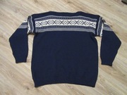 NORTHPEAK męski norweski sweter granatowy wzory wełniany _ 3XL