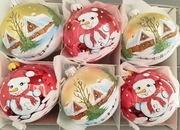 Bombki choinkowe szklane ręcznie malowane 8cm. komplet 6 sztuk