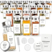 Zestaw Szklanych Słoików Na Przyprawy 24 Sztuki Przyprawniki z akcesoriami