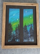 Obraz ręcznie malowany farbami akrylowymi w ramie o wymiarach 30x24 cm 