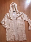 Kardigan kremowy biust 120/130 turecki z kapturem