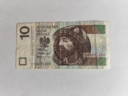 Banknot 10 zł 2016 r niski numer CH0000400