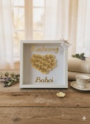 Ramka 3D Prezent  - Serce z róż - Rękodzieło OKAZJA