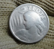 2 ZŁ  ŻNIWIARKA  Z 1924  R.   LITERKA  H  .  SREBRO  ORYGINAŁ !!!